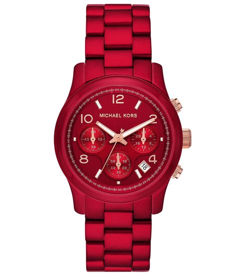 Amazon.com: Michael Kors Women's Runway Chronograph Red .